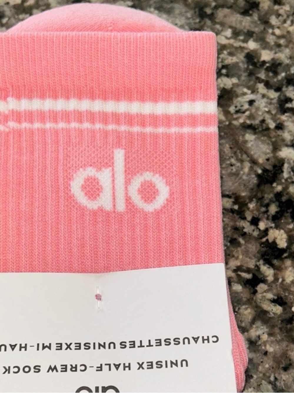 LG Pink Crew Athletic Socks with White Logo